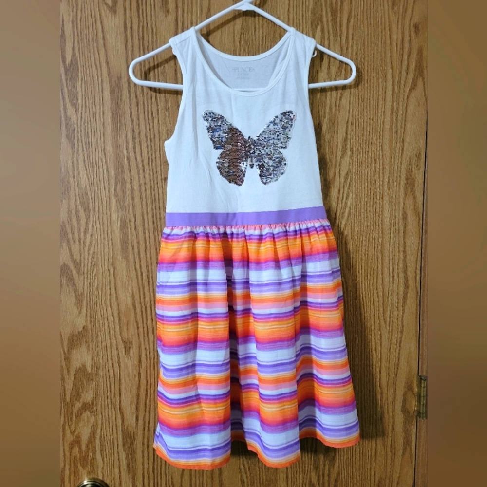 Childrens Place Flip Sequin Butterfly Dress Large 10/12